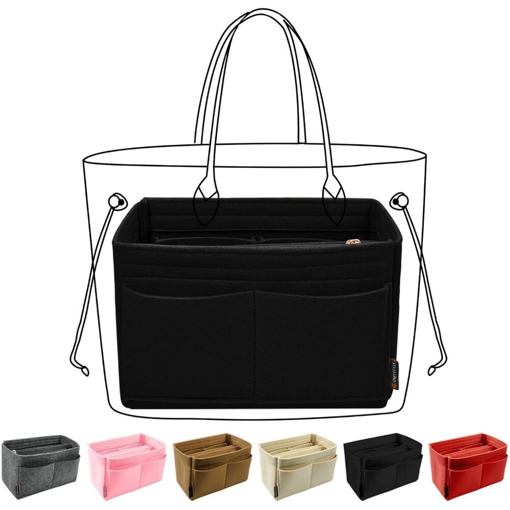 Purse Organizer Insert, Felt Tote Bag Organizer Insert with 5 Sizes, Handbag Div